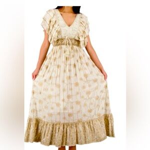 Elegant Cream Maxi Dress